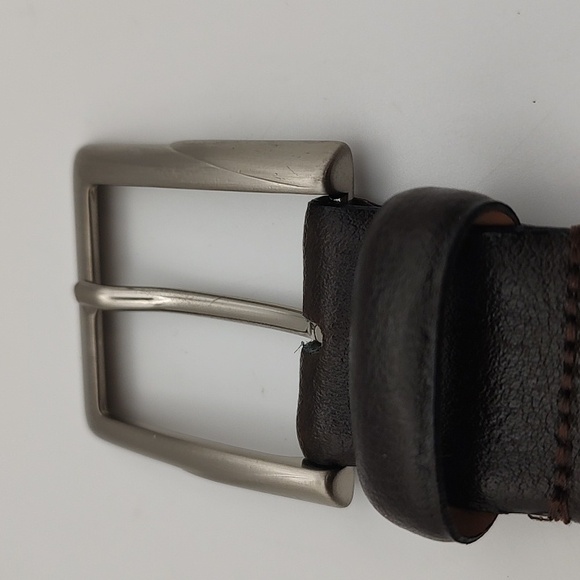 Trafalgar Black Leather Belt with Silver Buckle US 34/38 - Picture 8 of 16